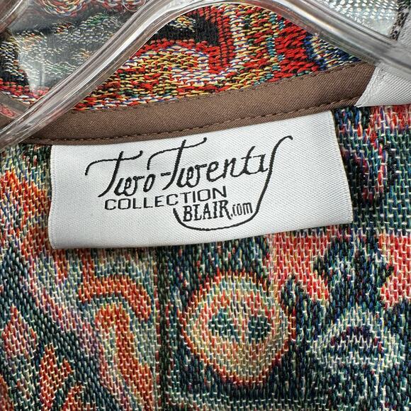Two Twenty Collection Womens Tapestry Jacket Size L Elephant Paisley Folk Art - Picture 3 of 8